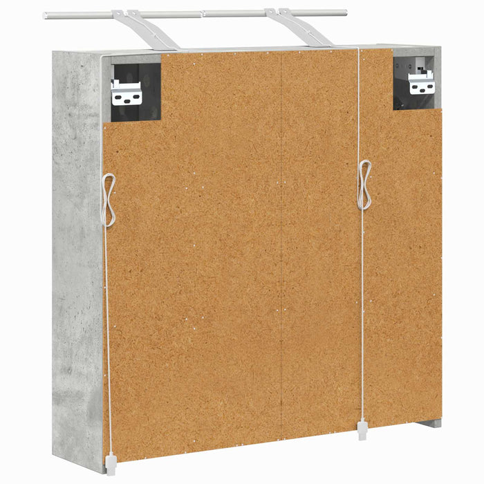 Dulap cu oglindă pentru baie Gri din beton 63,5 x 16 x 62,5 cm - WALTI WALTI