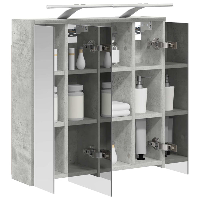 Dulap cu oglindă pentru baie Gri din beton 63,5 x 16 x 62,5 cm - WALTI WALTI