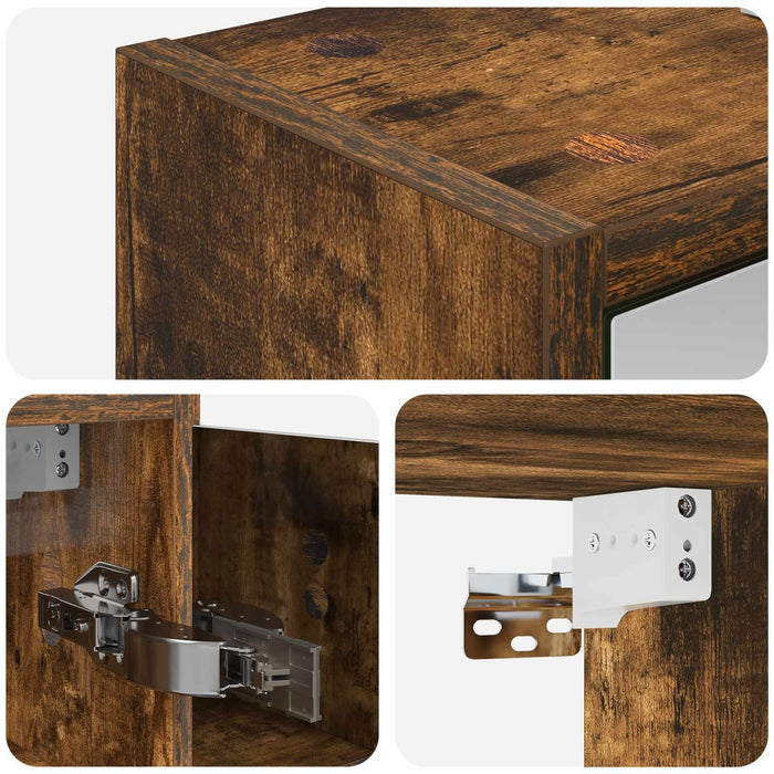 Dulap cu oglindă pentru baie Stejar fumuriu 63,5 x 16 x 62,5 cm - WALTI WALTI