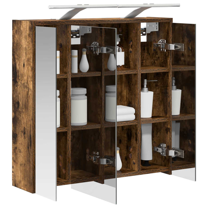 Dulap cu oglindă pentru baie Stejar fumuriu 63,5 x 16 x 62,5 cm - WALTI WALTI