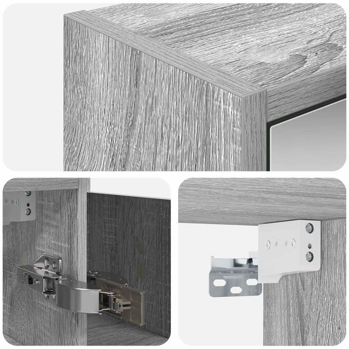 Dulap cu oglindă pentru baie Gri Sonoma 63,5 x 16 x 62,5 cm - WALTI WALTI