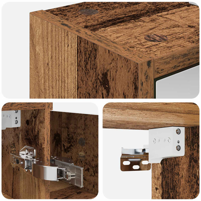 Dulap cu oglindă pentru baie Lemn vechi 63,5 x 16 x 62,5 cm - WALTI WALTI
