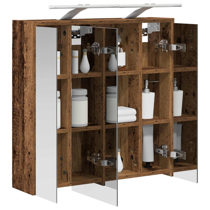 Dulap cu oglindă pentru baie Lemn vechi 63,5 x 16 x 62,5 cm - WALTI WALTI