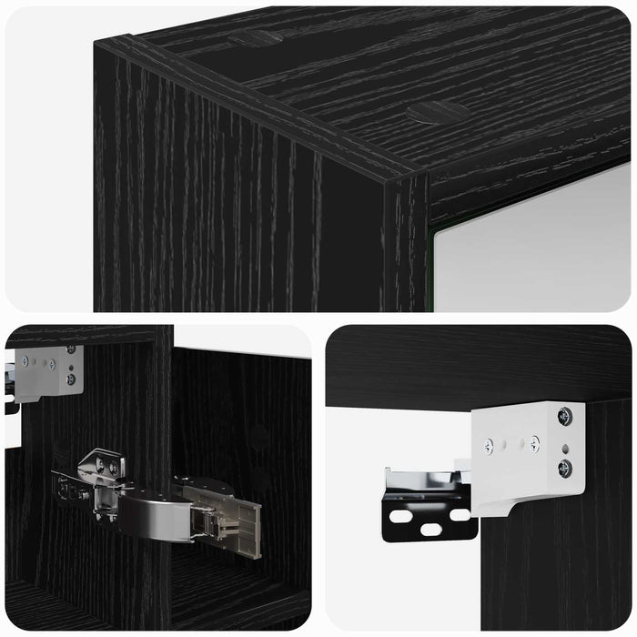 Dulap cu oglindă pentru baie Stejar Negru 73,5 x 16 x 62,5 cm - WALTI WALTI