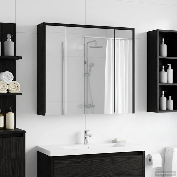 Dulap cu oglindă pentru baie Stejar Negru 73,5 x 16 x 62,5 cm - WALTI WALTI