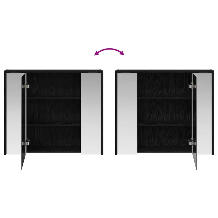 Dulap cu oglindă pentru baie Stejar Negru 73,5 x 16 x 62,5 cm - WALTI WALTI