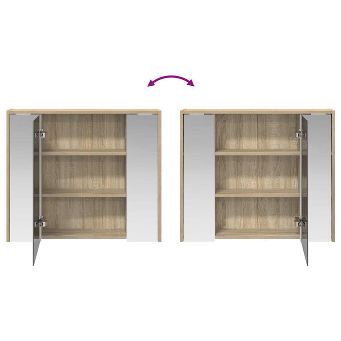 Dulap cu oglindă pentru baie Stejar Sonoma 73,5 x 16 x 62,5 cm - WALTI WALTI