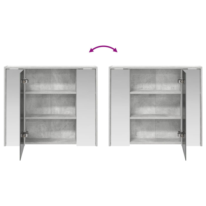 Dulap cu oglindă pentru baie Gri din beton 73,5 x 16 x 62,5 cm - WALTI WALTI