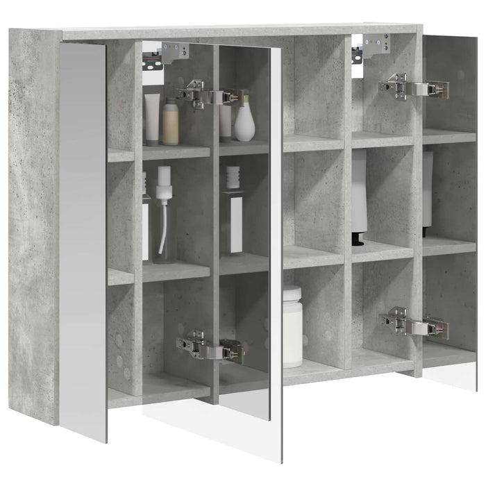 Dulap cu oglindă pentru baie Gri din beton 73,5 x 16 x 62,5 cm - WALTI WALTI