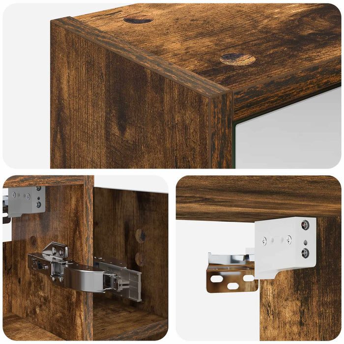 Dulap cu oglindă pentru baie Stejar fumuriu 73,5 x 16 x 62,5 cm - WALTI WALTI