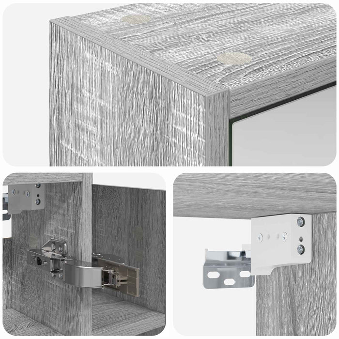 Dulap cu oglindă pentru baie Gri Sonoma 73,5 x 16 x 62,5 cm - WALTI WALTI