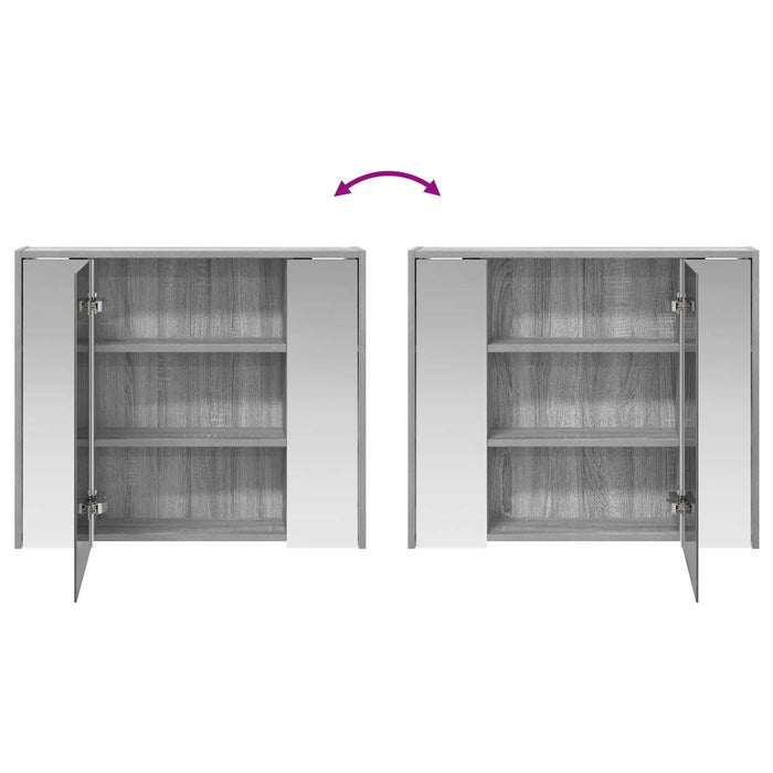 Dulap cu oglindă pentru baie Gri Sonoma 73,5 x 16 x 62,5 cm - WALTI WALTI