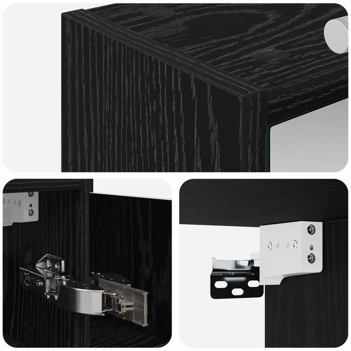 Dulap cu oglindă pentru baie Stejar Negru 73,5 x 16 x 62,5 cm - WALTI WALTI