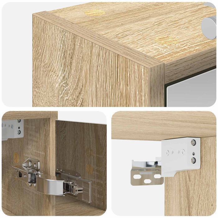 Dulap cu oglindă pentru baie Stejar Sonoma 73,5 x 16 x 62,5 cm - WALTI WALTI