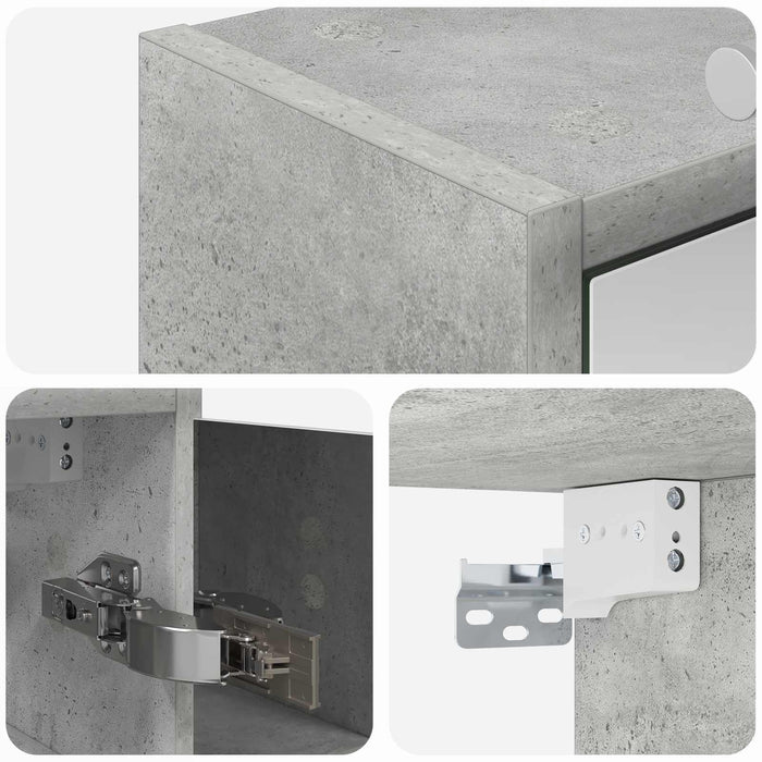 Dulap cu oglindă pentru baie Gri din beton 73,5 x 16 x 62,5 cm - WALTI WALTI