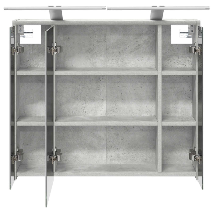 Dulap cu oglindă pentru baie Gri din beton 73,5 x 16 x 62,5 cm - WALTI WALTI