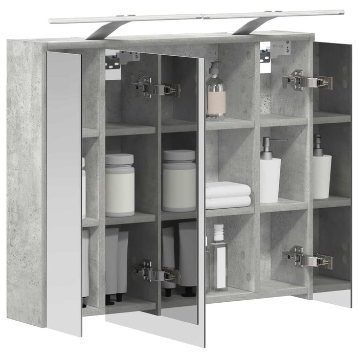 Dulap cu oglindă pentru baie Gri din beton 73,5 x 16 x 62,5 cm - WALTI WALTI