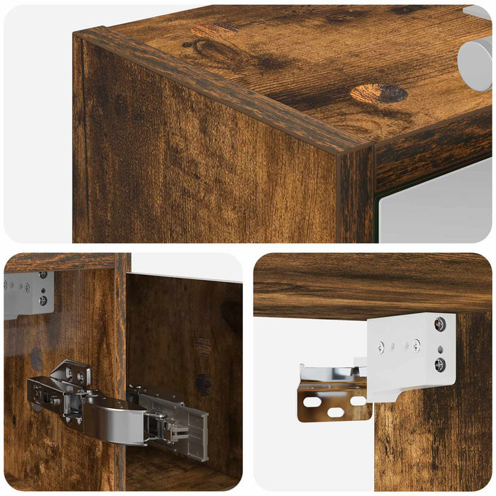 Dulap cu oglindă pentru baie Stejar fumuriu 73,5 x 16 x 62,5 cm - WALTI WALTI