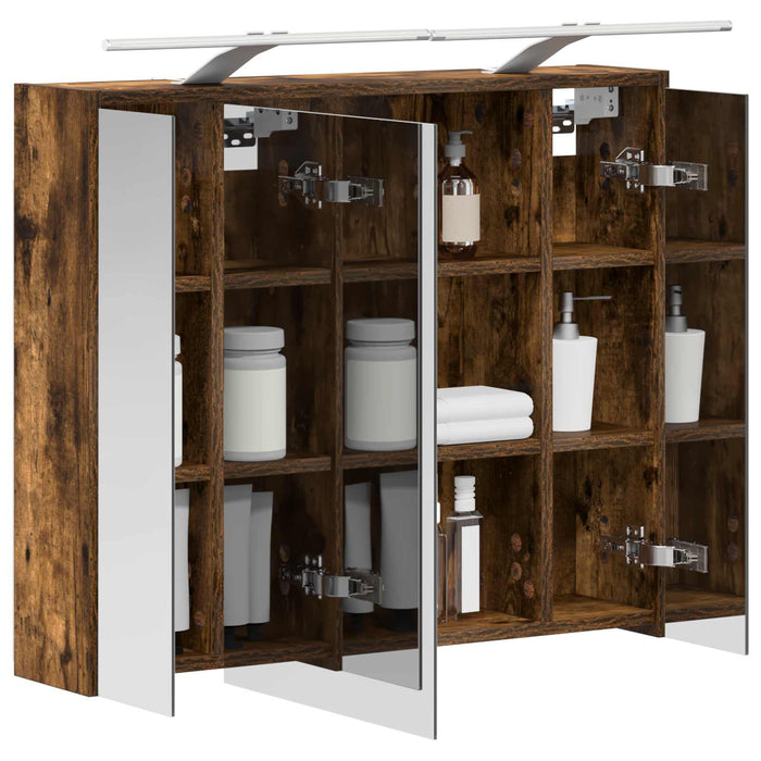 Dulap cu oglindă pentru baie Stejar fumuriu 73,5 x 16 x 62,5 cm - WALTI WALTI