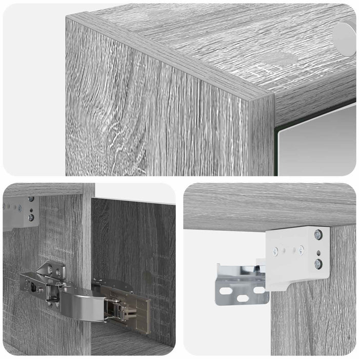 Dulap cu oglindă pentru baie Gri Sonoma 73,5 x 16 x 62,5 cm - WALTI WALTI