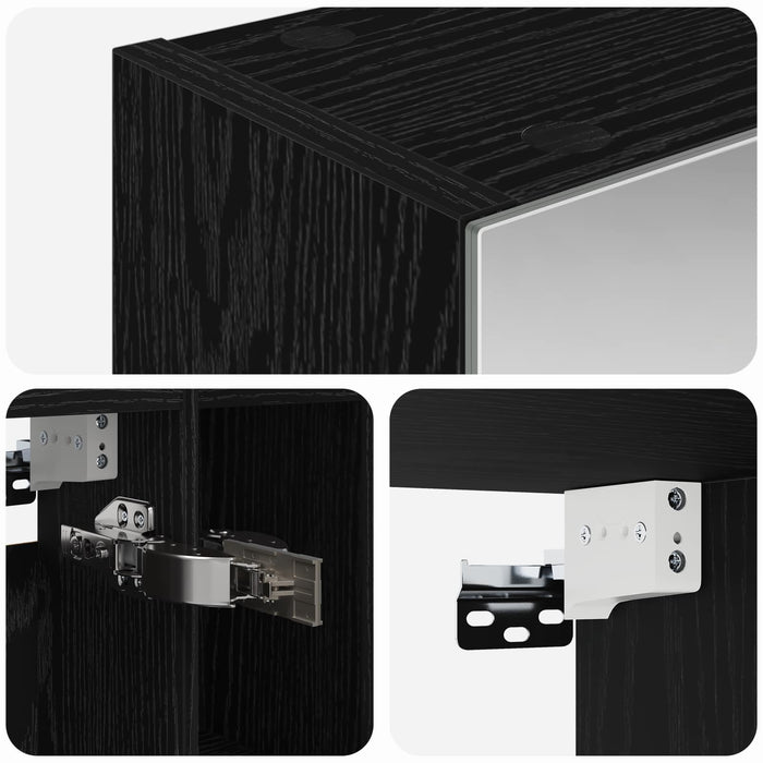 Dulap cu oglindă pentru baie Stejar Negru 60 x 14.5 x 70 cm - WALTI WALTI