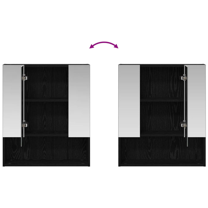 Dulap cu oglindă pentru baie Stejar Negru 60 x 14.5 x 70 cm - WALTI WALTI