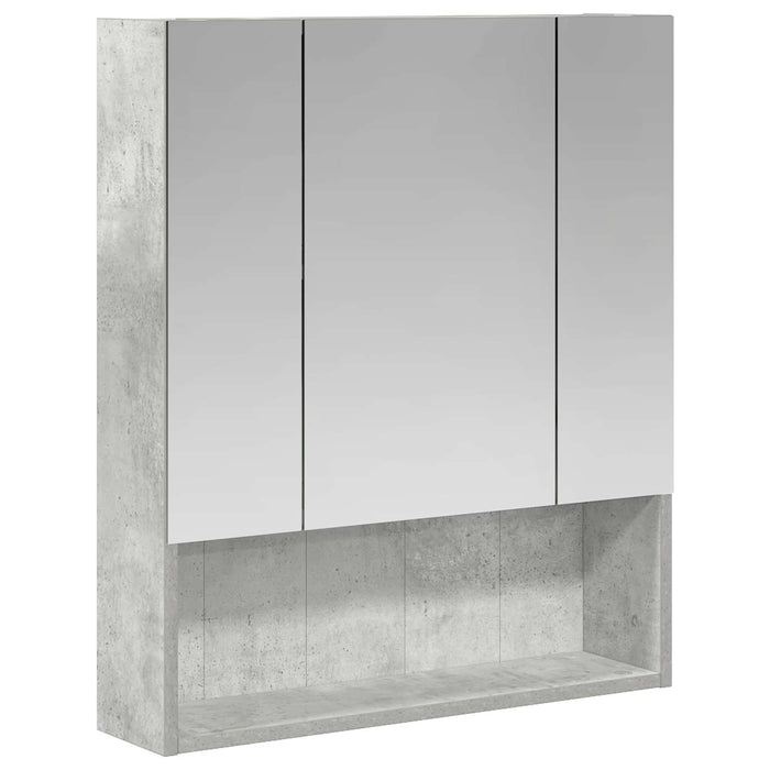 Dulap cu oglindă pentru baie Gri din beton 60 x 14.5 x 70 cm - WALTI WALTI