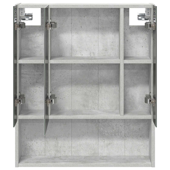 Dulap cu oglindă pentru baie Gri din beton 60 x 14.5 x 70 cm - WALTI WALTI