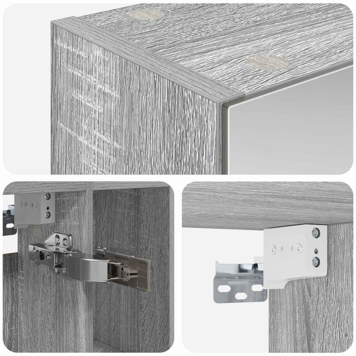 Dulap cu oglindă pentru baie Gri Sonoma 60 x 14.5 x 70 cm - WALTI WALTI