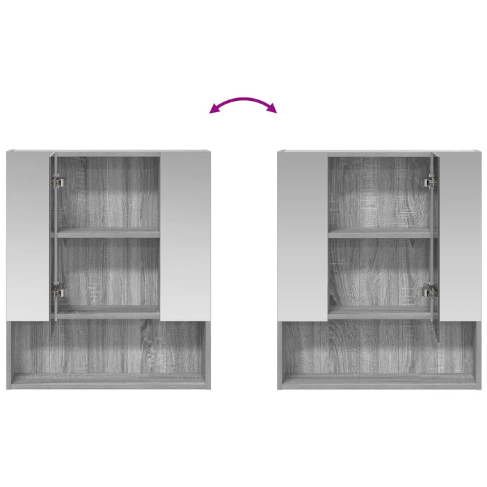 Dulap cu oglindă pentru baie Gri Sonoma 60 x 14.5 x 70 cm - WALTI WALTI