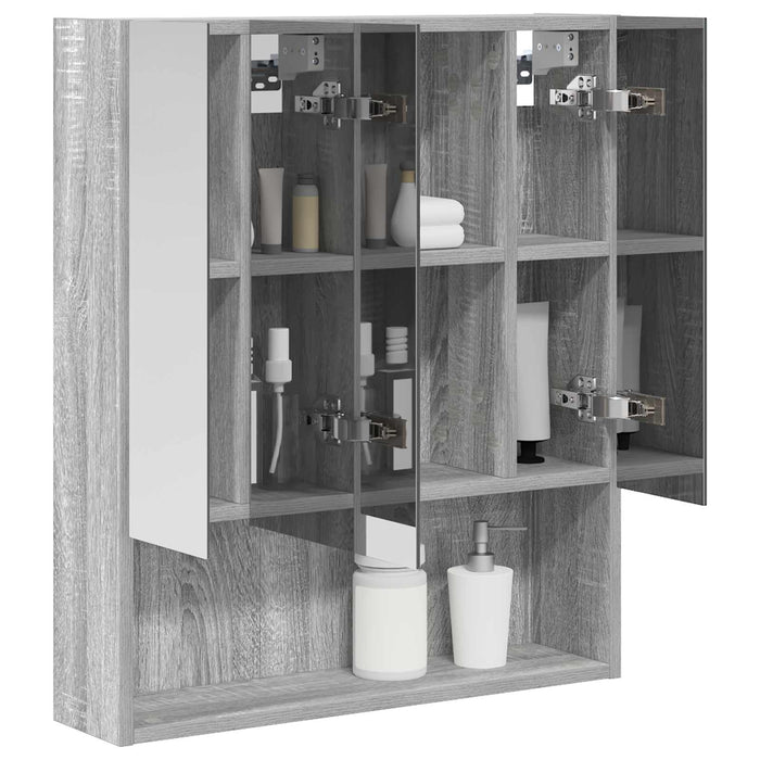 Dulap cu oglindă pentru baie Gri Sonoma 60 x 14.5 x 70 cm - WALTI WALTI