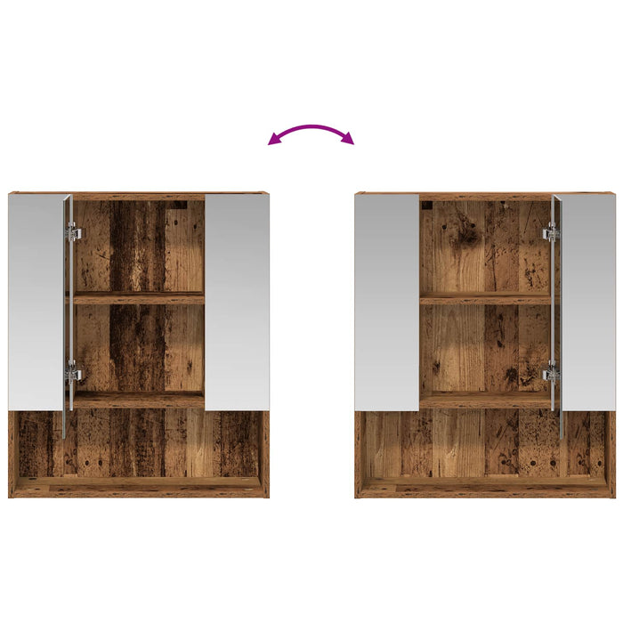 Dulap cu oglindă pentru baie Lemn vechi 60 x 14.5 x 70 cm - WALTI WALTI