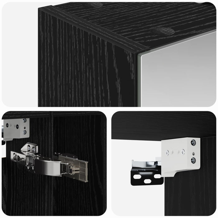 Dulap cu oglindă pentru baie Stejar Negru 60 x 14.5 x 70 cm - WALTI WALTI