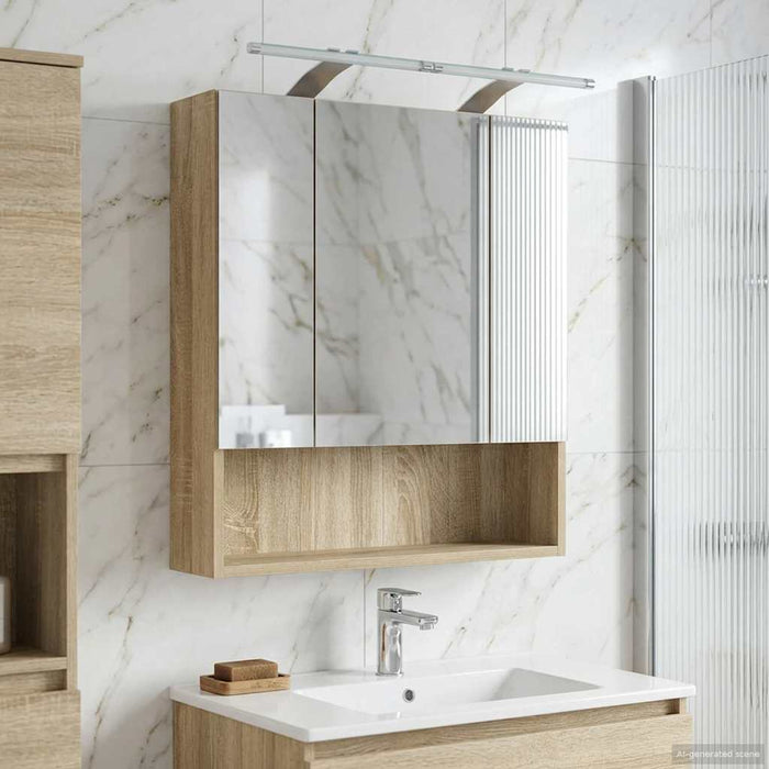 Dulap cu oglindă pentru baie Stejar Sonoma 60 x 14.5 x 70 cm - WALTI WALTI