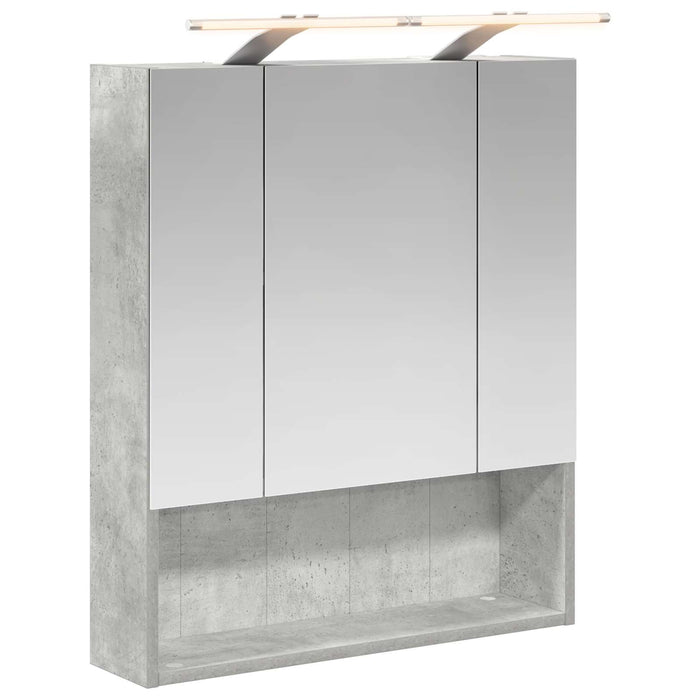 Dulap cu oglindă pentru baie Gri din beton 60 x 14.5 x 70 cm - WALTI WALTI
