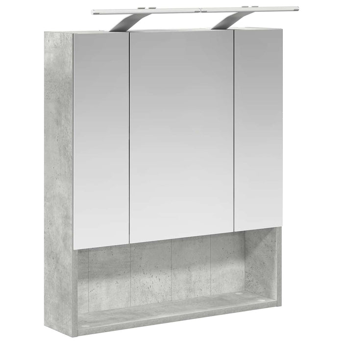 Dulap cu oglindă pentru baie Gri din beton 60 x 14.5 x 70 cm - WALTI WALTI