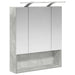 Dulap cu oglindă pentru baie Gri din beton 60 x 14.5 x 70 cm - WALTI WALTI