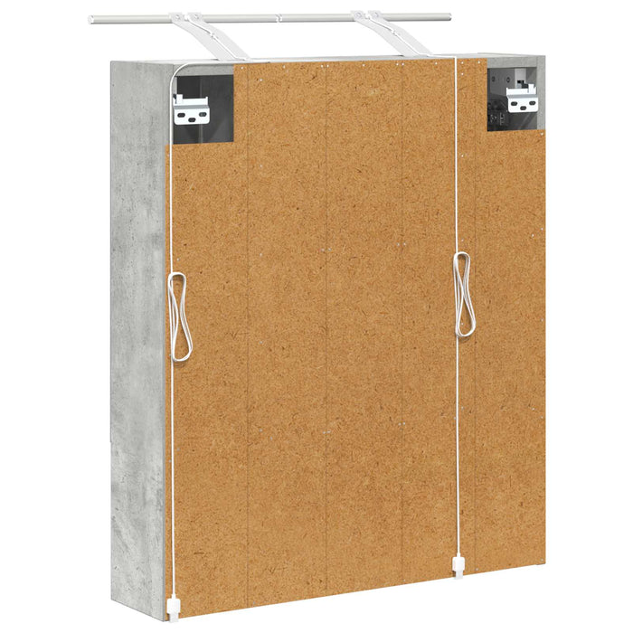 Dulap cu oglindă pentru baie Gri din beton 60 x 14.5 x 70 cm - WALTI WALTI