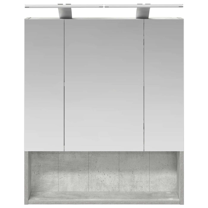 Dulap cu oglindă pentru baie Gri din beton 60 x 14.5 x 70 cm - WALTI WALTI