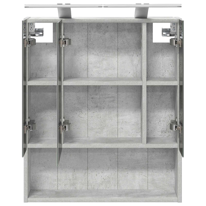 Dulap cu oglindă pentru baie Gri din beton 60 x 14.5 x 70 cm - WALTI WALTI