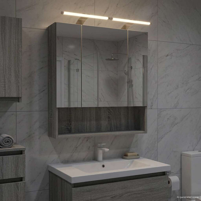 Dulap cu oglindă pentru baie Gri Sonoma 60 x 14.5 x 70 cm - WALTI WALTI