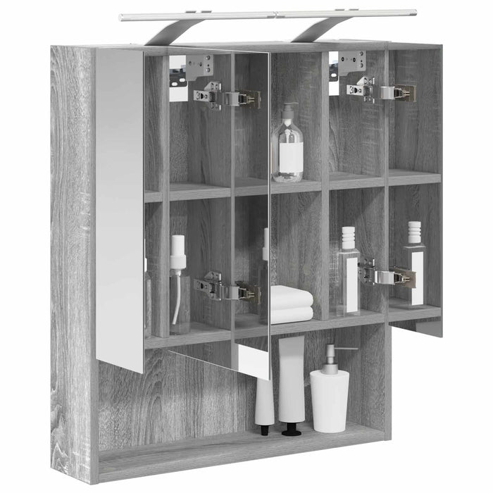 Dulap cu oglindă pentru baie Gri Sonoma 60 x 14.5 x 70 cm - WALTI WALTI