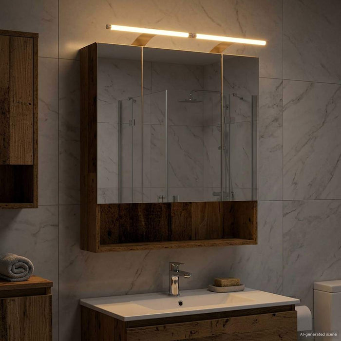Dulap cu oglindă pentru baie Lemn vechi 60 x 14.5 x 70 cm - WALTI WALTI