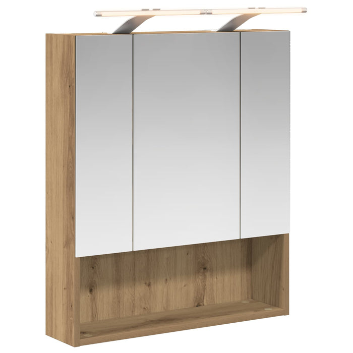 Dulap cu oglindă pentru baie Stejar artizanal 60 x 14.5 x 70 cm - WALTI WALTI