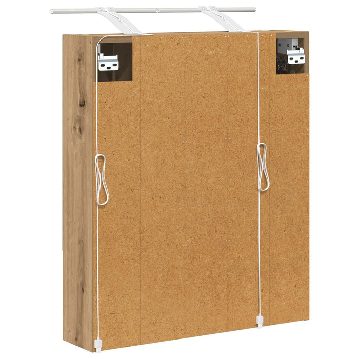 Dulap cu oglindă pentru baie Stejar artizanal 60 x 14.5 x 70 cm - WALTI WALTI