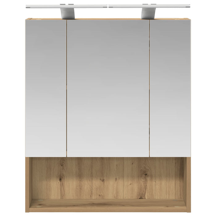 Dulap cu oglindă pentru baie Stejar artizanal 60 x 14.5 x 70 cm - WALTI WALTI