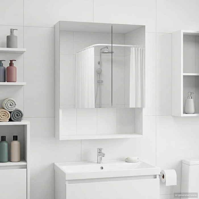 Dulap cu oglindă pentru baie Alb 50 x 14,5 x 70 cm - WALTI WALTI