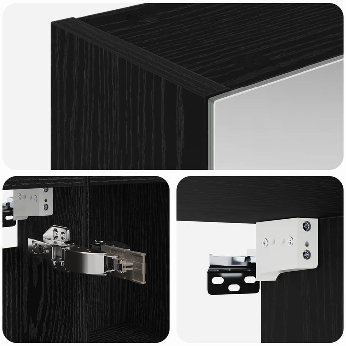 Dulap cu oglindă pentru baie Stejar Negru 50 x 14,5 x 70 cm - WALTI WALTI