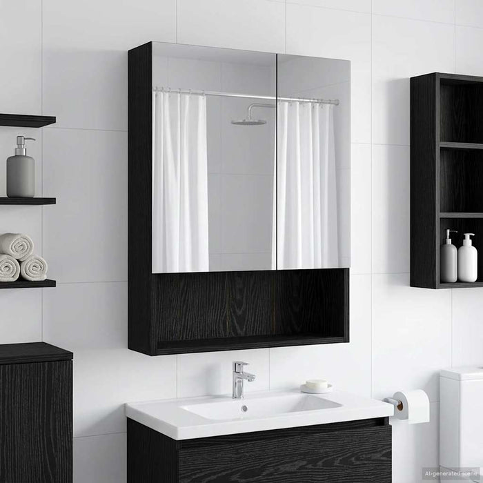 Dulap cu oglindă pentru baie Stejar Negru 50 x 14,5 x 70 cm - WALTI WALTI