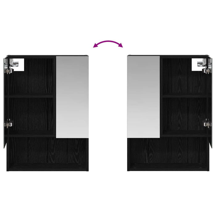 Dulap cu oglindă pentru baie Stejar Negru 50 x 14,5 x 70 cm - WALTI WALTI